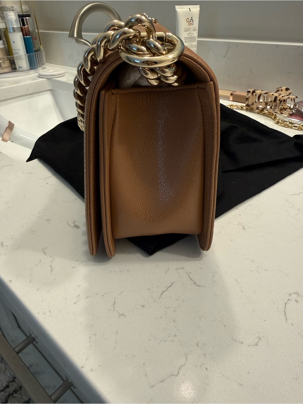 Chanel Brown Quilted Boy Flap Bag with Gold Hardware medium size - Picture 6 of 14